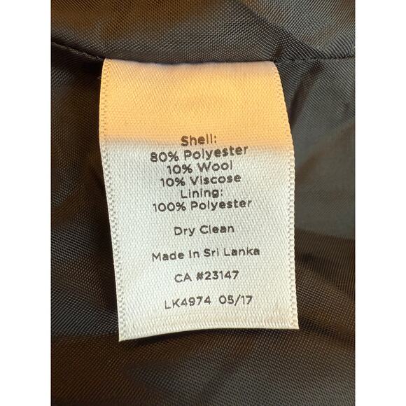 Talbots sz 16 Pencil Skirt Blue Geometric Classy Career Plus Work Wool Blend - Picture 5 of 5